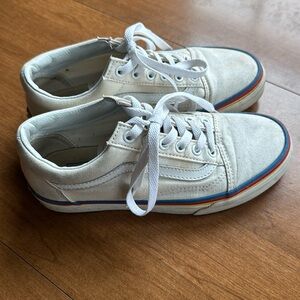 White Old Skool Vans Multi-Color Trim W7 M5.5